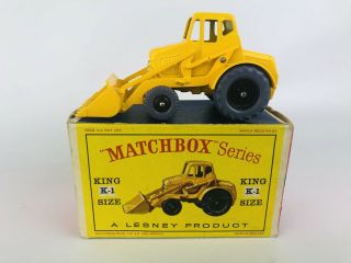 Lesney Matchbox King Size W/orig Box K - 1 Weatherill Hydraulic Shovel Grey Wheels