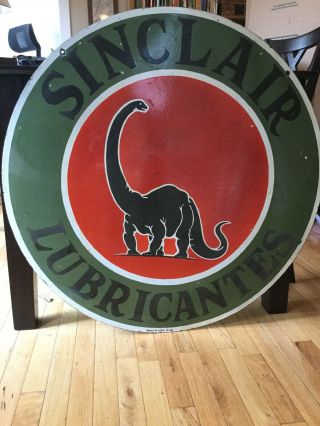 1949 Sinclair Large 36” Double Sided Porcelain Sign 2