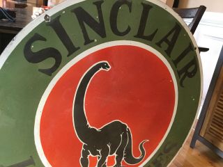 1949 Sinclair Large 36” Double Sided Porcelain Sign 4