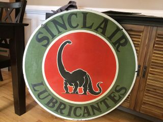 1949 Sinclair Large 36” Double Sided Porcelain Sign 5