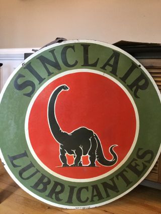 1949 Sinclair Large 36” Double Sided Porcelain Sign 6