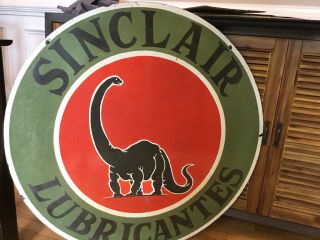 1949 Sinclair Large 36” Double Sided Porcelain Sign 8
