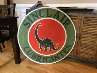 1949 Sinclair Large 36” Double Sided Porcelain Sign 9
