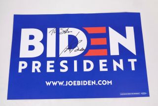 Joe Biden For President 2020 Signed Autograph Campaign Rally Sign Poster