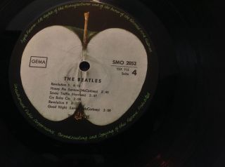 The Beatles White Album First German pressing Top Open Low 0065044 12
