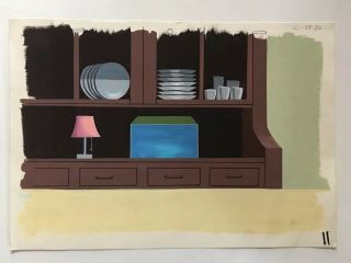 Hand Painted Production Background For Animation Cel (c - 88 - 92)