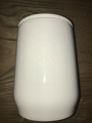 Rare 2009 Starbucks Coffee Company Canister White Bone China Ceramic Cookie Jar