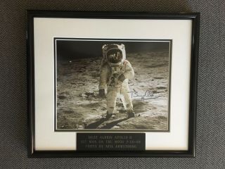 Buzz Aldrin Signed 8x10 Framed With From Novaspace