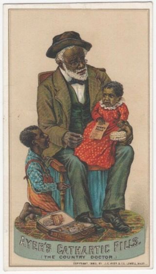 Ayer’s Cathartic Pills - Black Americana Victorian Chromolithograph Trade Card