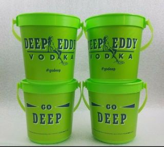 Deep Eddy Vodka Godeep Plastic Punch Drink Bucket Cup 32 Oz Handles 4th Of July