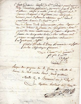 1800,  General Vaubois,  Napoleonic Wars,  Malta,  signed military document 2