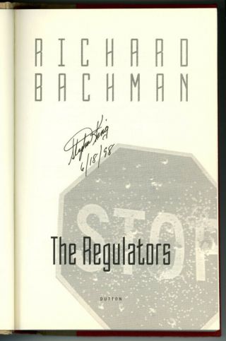Stephen King Signed Hardcover The Regulators First Printing 1996 Jsa Psa 10