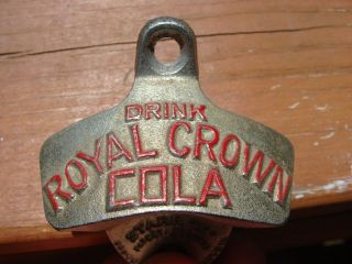 Vintage Drink Royal Crown Cola Wall Mount Bottle Opener Starr " X " - Shape