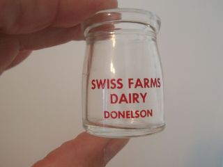 Swiss Farms Dairy Donelson Advertising Milk Creamer Bottle Nashville Tn.  Red Acl