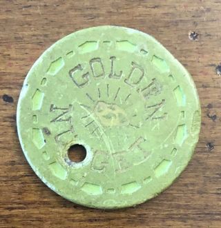 Vintage Heavy Golden Nugget 5.  00 Casino Chip 2
