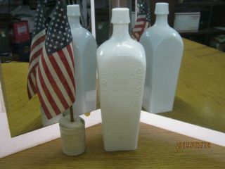 Magnificent Bare Iron Pontiled Milk Glass Hartwig Kantorowicz Case Gin