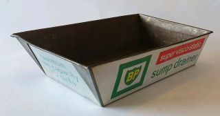 Vintage Bp Visco - Static Sump Drainer Tray/pan Oil Petrol Advertising Tin