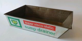 Vintage BP visco - static Sump drainer tray/pan oil petrol advertising tin 2