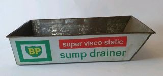 Vintage BP visco - static Sump drainer tray/pan oil petrol advertising tin 5