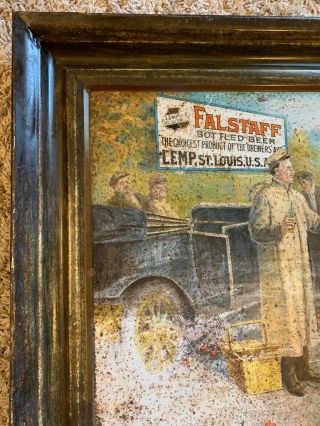Pre - Prohibition Lemp Brewery Self Framed Tin Beer Sign The Peacemaker Falstaff 2