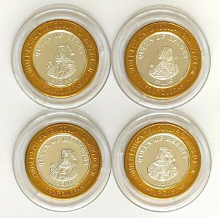 Set Of 4 Four Queens $10.  999 Pure Silver Gaming Strike - Queen Of Series