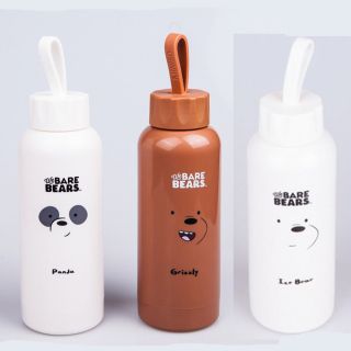 Miniso We Bare Bears Thermal Insulation Cups Ice Bear Panda Grizzly Hand Bottle