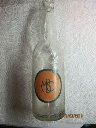 Lockport,  La.  " M.  B.  C.  Bottling Wks.  " Rare Orange Acl Soda Bottle 1940 
