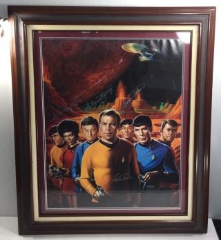 Star Trek Classic Crew Autographed Framed Lithograph Numbered 88/500