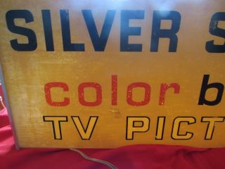 1950 ' s Sylvania TV Double Sided Lighted Motion Atomic Dealership Sign - Silver 85 12