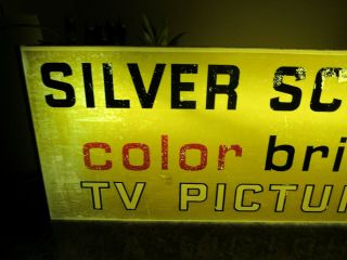 1950 ' s Sylvania TV Double Sided Lighted Motion Atomic Dealership Sign - Silver 85 5