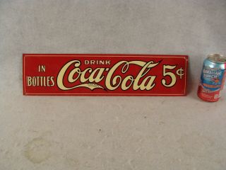Vintage Coca Cola In Bottles Embossed Tin Advertising Sign