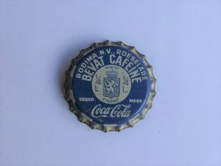 Vintage Rodima Belgium Blue Coca Cola Cork Bottle Cap Kronkorken Uncrimped