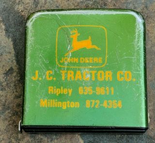 Vintage John Deere Tape Measure J.  C.  Tractor Ripley & Millington Tennessee 6 