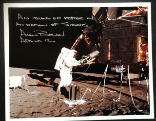 Alan Bean - - Apollo 12 Moonwalker Hand Signed Lunar Surface Photo