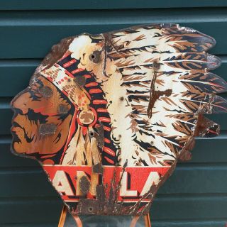 Indian Head Advertising Sign 22 X 26 " Porcelain,