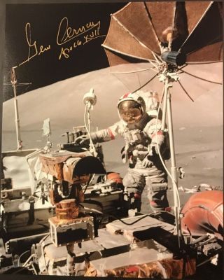Gene Cernan Apollo 17 Moon Walker - Lunar Eva - Hand Signed 8x10 Photo Nasa W - Loa