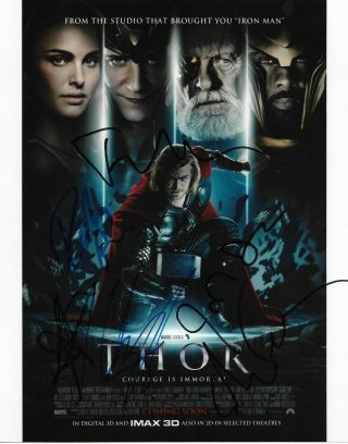 Marvel Thor Cast X6 Hand Signed 8x10 Autograph Photo Uacc Aftal
