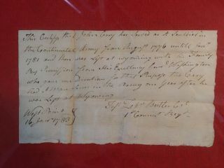 Revolutionary War Document Zebulon Butler West Point Mentions George Washington