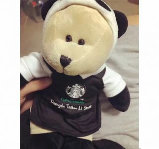 China Starbucks Limited City Chengdu Bearista Black Apron panda bear with tag 6