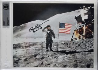 David Scott " Apollo 15 Cdr " Authentic Signed 8x10 Photo Autographed Bas Slabbed