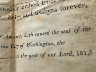 President James Madison signed 1813 Presidential Document during War of 1812 10