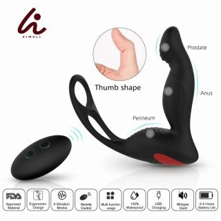 Usb Rechargeable Male Prostate Massage With Ring Remote Control Anal Vibrator