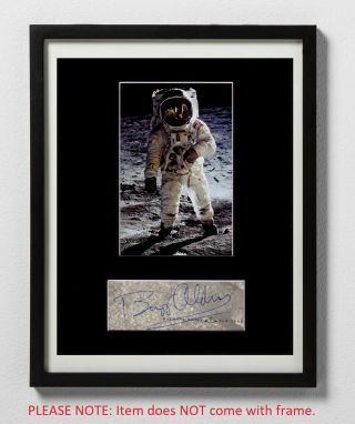 Buzz Aldrin Matted Autograph & Photo Apollo 11 Moonwalker 2nd Man On Moon