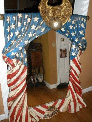 American Draped Flag And Eagle Glass Mirror