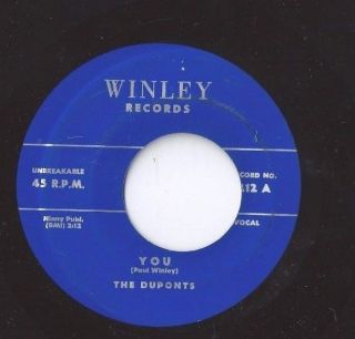 THE DUPONTS You / Must Be Falling in Love 45 RECORD RARE DOO WOP WINLEY RECORDS 2