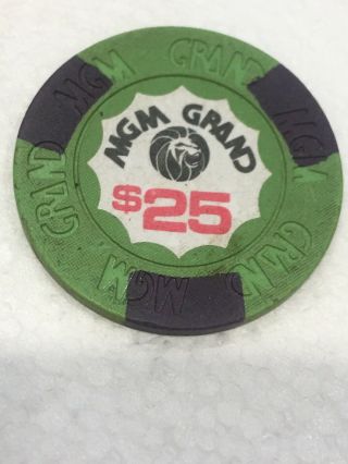 $25 Mgm Grand Vintage Casino Gaming Chip Las Vegas