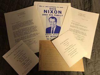 Richard Nixon (2) Signed Autographed Letters & Invitation Ygf