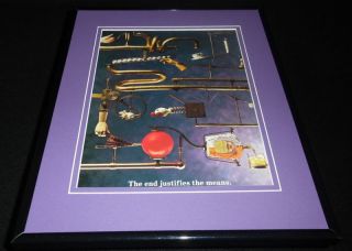 1991 Crown Royal Whisky Rube Goldberg Framed 11x14 Advertisement