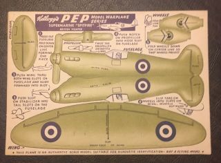 6 Kellogg ' s PEP Model Warplane Series Mosquito Sunderland Spitfire See Photos 6