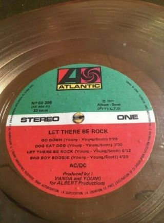 AC/DC Let There Be Rock FRENCH Gold Record issued to Mark Evans 4